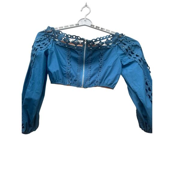 L’atiste By Amy Studded Teal Mini Skirt Set. Cotton . Size-M - Picture 3 of 9